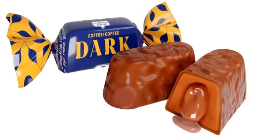 [91684] Konfekt "Donker" met vulling met koffiesmaak 17,2% in cacao-vetglazuur 15%