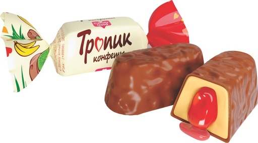 [91294] Konfekt "Tropic" met vulling met fruitsmaak 10,6% in cacao-vetglazuur 15%