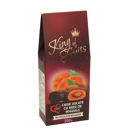 [92301] Gedroogde abrikozen met amandelen, omhuld door chocolade