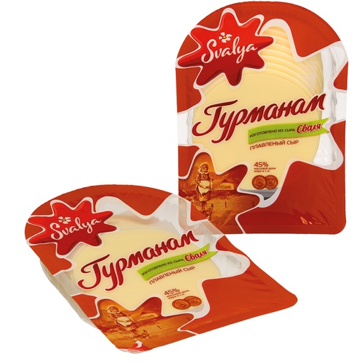 [18174] Плавленый сыр 45% жира в сухом веществе нарезанный кусочками