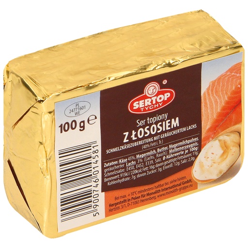 [18720] Smeltkaasbereiding met gerookte zalm (40% vet i.Tr.) "Ser to