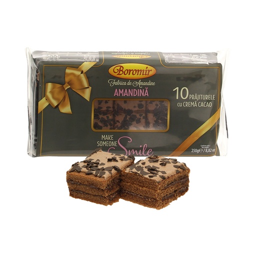 [76722] Tортики с 30% кремом со вкусом какао и рома, украшенные 6% хлопьями из какао-содержащей глазури