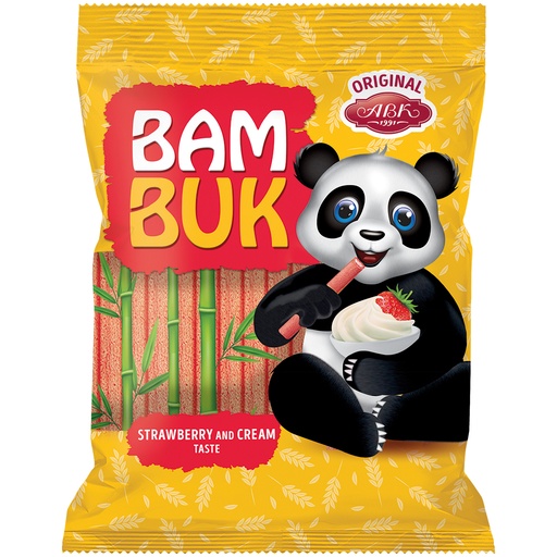 [82261] "Bam-Buk" мультизлаковые трубочки с начинкой сливочной клубн