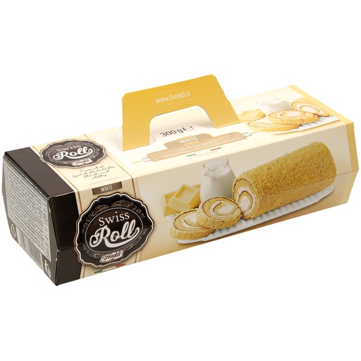 [76910] Biscuitrol met roomvulling "Swiss Roll" Witte chocolade