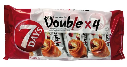 [78963] Double Croissants met vanillecrèmevulling & zure kersenfruit