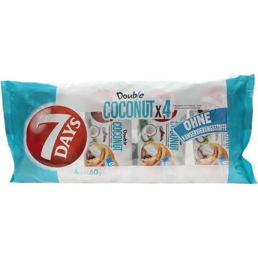 [78973] Круассаны "Double Kakao-Coconut x 4" с шоколадно-кокосовой н