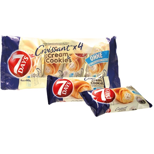 [78983] Croissant met vanillecrème en chocoladekoekjes stukjes