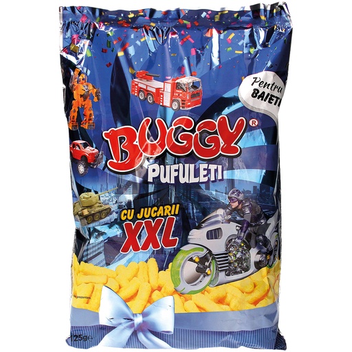 [82901CR] "Buggy suprize baieti" Кукурузные палочки с солью. Содержит игрушку.