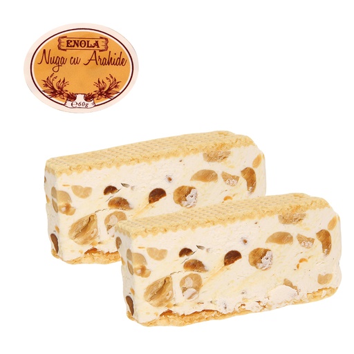 [82921CR] Witte nougat met gebakken pinda's en wafels