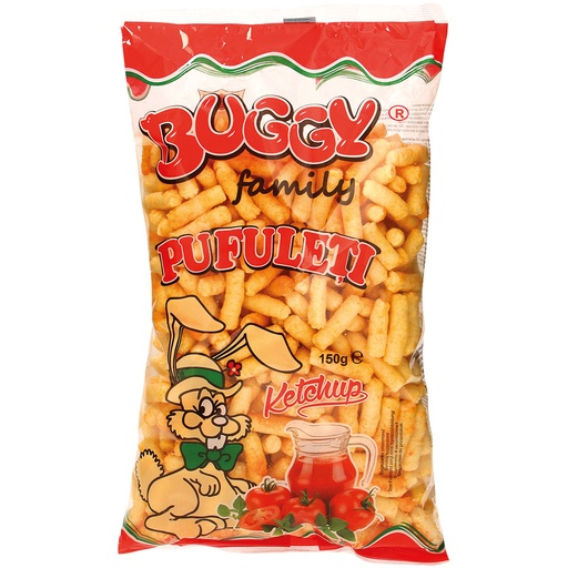 [82956CR] Buggy Family Ketchup Maisknabberproduct met 6% ketchup-smaakpoeder.