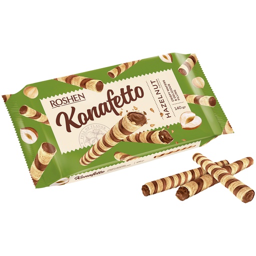 [80237] "Konafetto" Wafelrolletjes met een roomvulling met hazelnoot