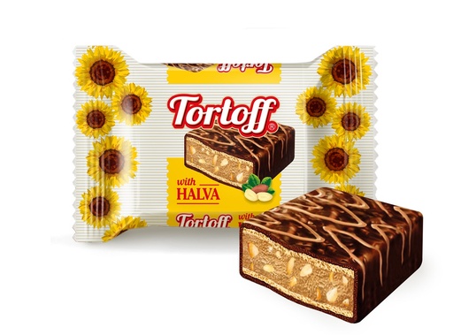 [80262] "Tortoff with Halva" Вафельные конфеты с кремом с халвой и арахисом, в какаосодержащей глазури