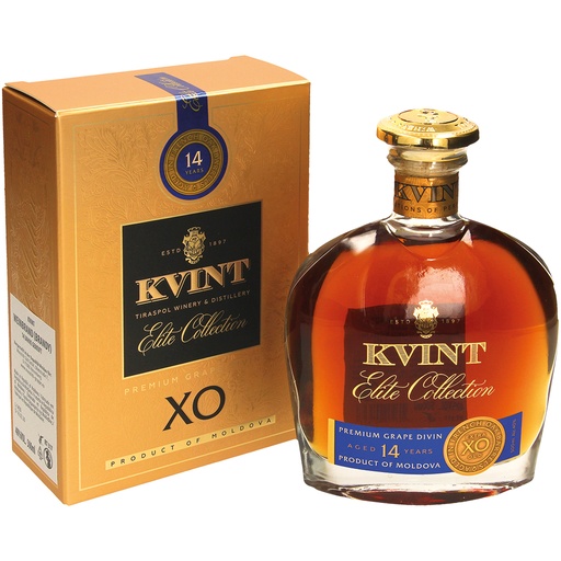 [68132] Brandewijn "Kvint" in geschenkdoos / 14 jaar, 40% vol.