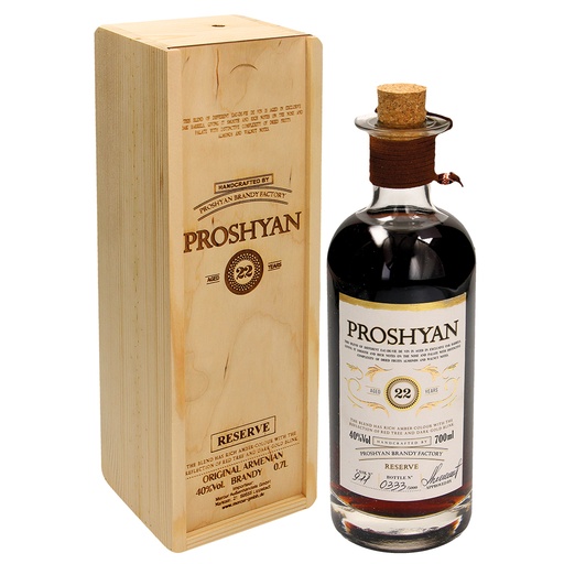 [68386] Armeense Brandy PROSHYAN RESERVE in houten kist 22 jaar 40 %