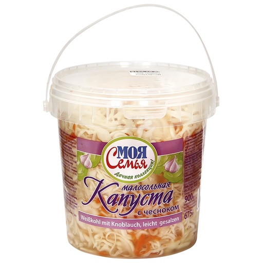 [09210] "Moja Semja" Witte kool met knoflook licht gezouten 900 g