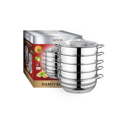 [95133] Stoompan Premium 26 Mantowarka, Glazen deksel, Stoomkookpan,