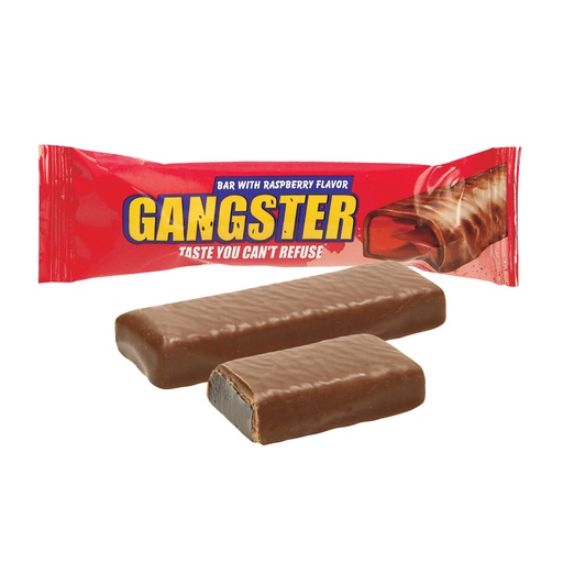[83359] Gelee-repen met frambozensmaak in cacao-vetglazuur