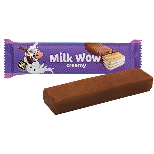 [91373] Milk Wow - Wafelconfect met roomsmaken in cacao-vetglazuur