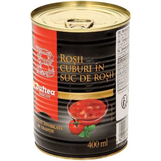 [50533] "Buftea-Rosii descojite cuburi in suc de rosii" - Очищенные