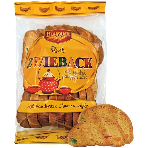 [76222] HLEBODAR - Zwieback met gekonfijte ananasblokjes (12%)