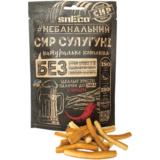 [18233] "SULUGUNI" Cырные палочки сушёные, копчёные, острые