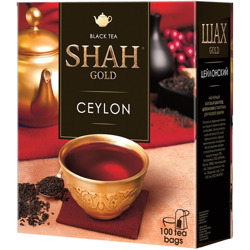 [58754] "SHAH Gold " чёрный цейлонский чай в пакетиках.