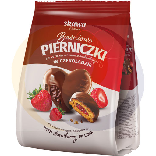[20304000SKA] Wadowice Skawa Chocolade Gecoate Peperkoek met Aardbeivullin