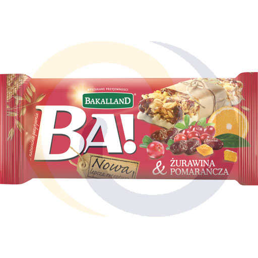 [34460000UNO] "Bakalland" Mueslireep veenbes en sinaasappel 40 g