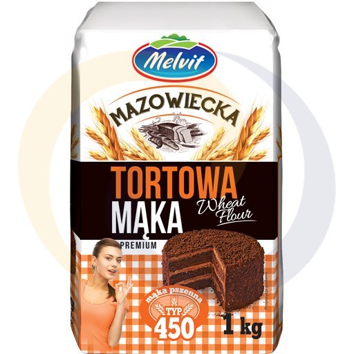 [528270002ME] Мука для выпечки тип 450 1,0кг Melvit