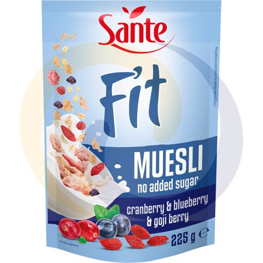 [55402000STE] "Sante" Fit muesli veenbes, bosbes en goji 225 g