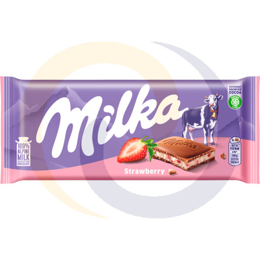 [61608000DAN] Milka Клубничный молочный шоколад 100 г