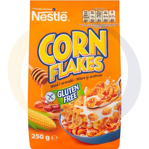 [61729660PAC] Кукурузные хлопья Nestlé с медом и орехами, хрустящие, 250 г