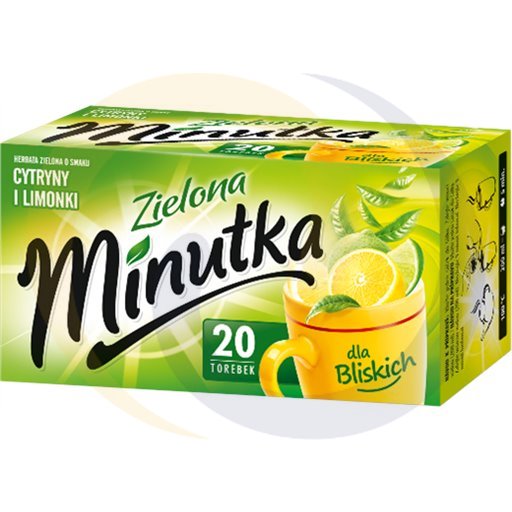 [68365000MOK] Минутка Зеленый чай с лимонным и лаймовым вкусом 28 г (20 x