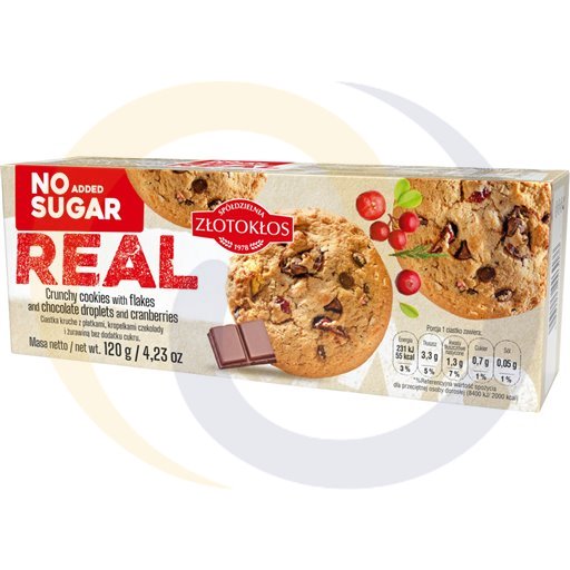 [74065000ZLK] Real koekjes met chocodruppels en cranberry 120g