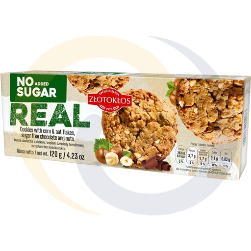 [74067000ZLK] Real koekjes met chocodruppels en nootjes 120g