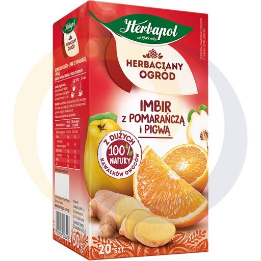 [75033000HER] Herbapol thee met gember sinaasappel en kweeperen 50g