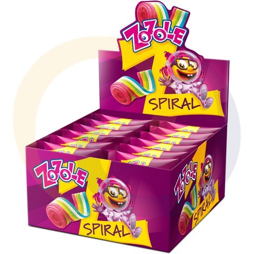 [77251000MIE] Zozole Spiral Raibnow Gekleurde Gelatine met Aardbeismaak