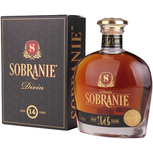 [68207] "SOBRANIE" Wijnbrand (Brandy) 14 jaar gerijpt in Franse eiken vaten, 40% vol.