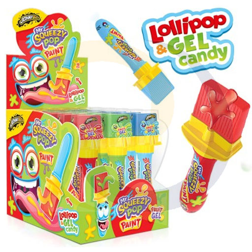 [96258000MDA] Johny Bee mr squeezy pop verf lollipop 32g/18st Mada Sweet
