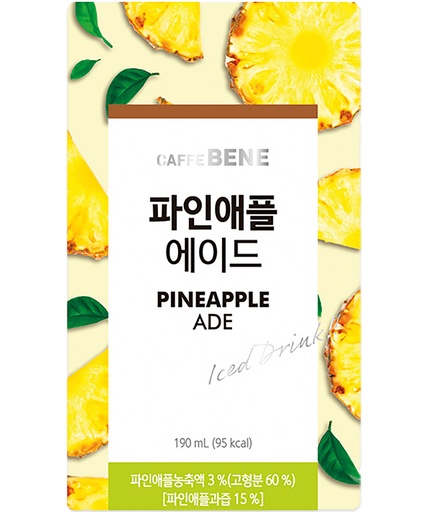 [0001017428] CAFFE BENE Frisdrank met Ananas smaak 50x190ml