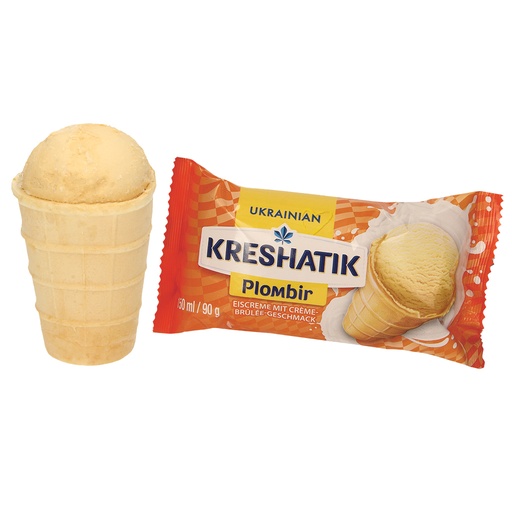 [04124] "KRESHATIK" IJs met crème brûléesmaak in een ijswafel