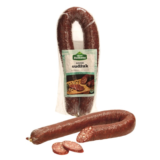 [23108] Halal rundvleesworst, grof gemalen, gerookt, luchtgedroogd