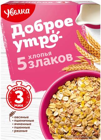 [0001018327] Хлопья Увелка 5-ти зерновые тонкие 350г 734