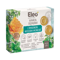 [0001018609] Lolly karamel met propolis, menthol en melisse Eleo 19 g