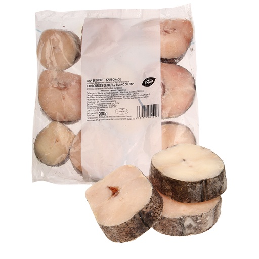 [01902] Кусочки из капского хека,  с кожей, замороженные, глазирован