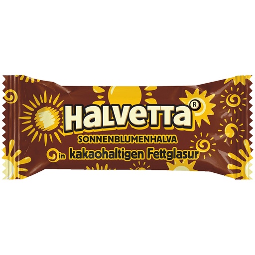 [71210] Zonnebloemhalva "Halvetta" in cacao-houdende vetglazuur