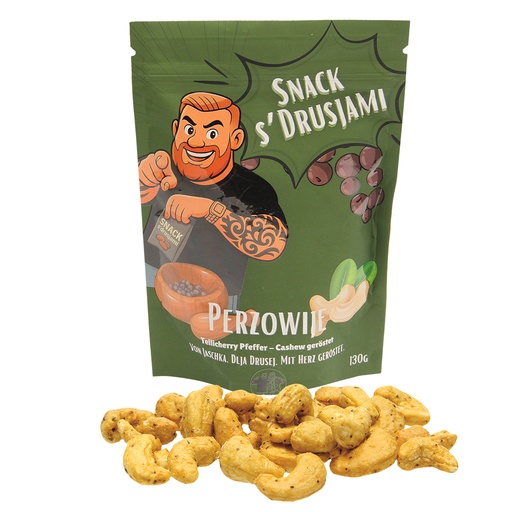 [56326] Snack s Drusjami, Geroosterde cashewnoten met Tellicherry