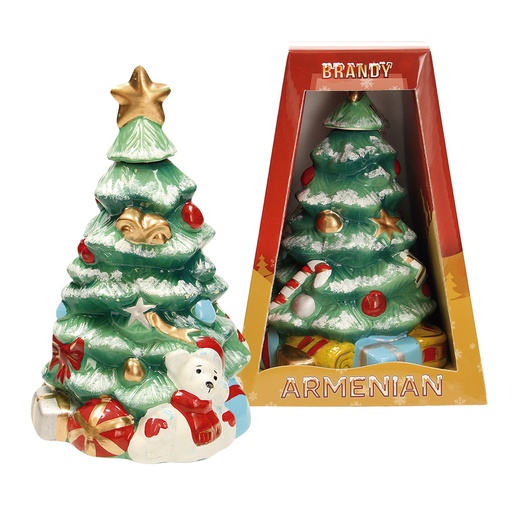 [68419] Armeense brandy kerstboom keramiek in geschenkdoos 40 % vol