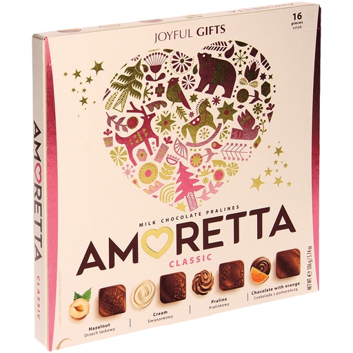 [92676] "Amoretta Classic" Pralines met melkchocolade in vier smaken
