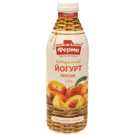 [17180] Питьевой йогурт со вкусом персика, не менее 1,7% жира в моло